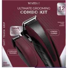 Vivitar® Maroon Ultimate Grooming 12-Pc Combo Kit