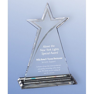 Crystal Sleek Star Award on Clear Crystal Base (10-1/4"H)