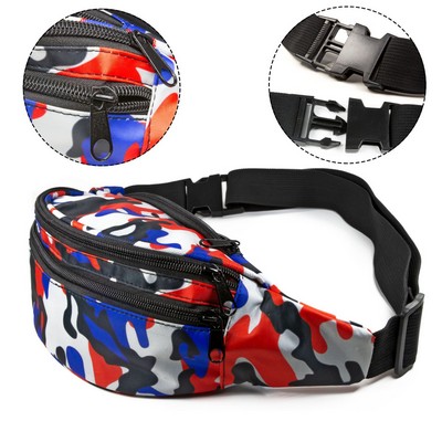 Premium Fanny Pack w/ Three Zippers Travel Waist Pack