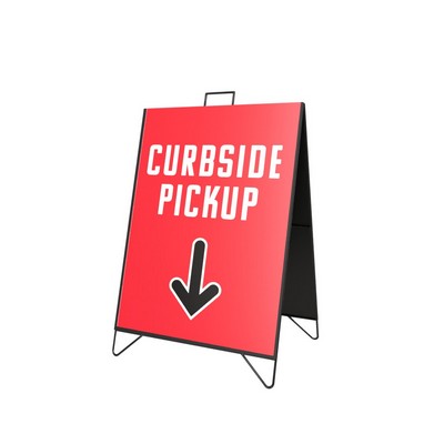 Metal A Frame Kit (2 Signs) - Curbside Pickup Down Arrow (24" x 32")