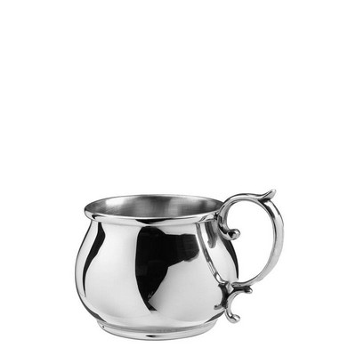 Salisbury 5 Oz. Bulged Pewter Scroll Handle Baby Cup