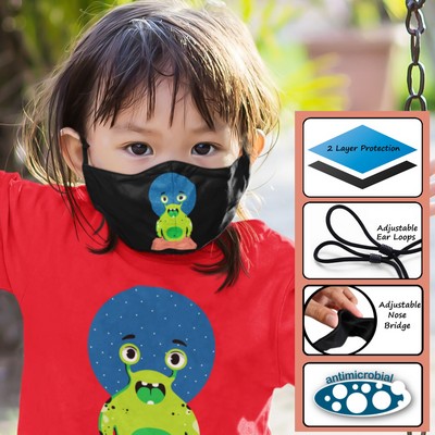 Kid's 2-Ply Reusable Face Mask w/Adjustable Ear Loops