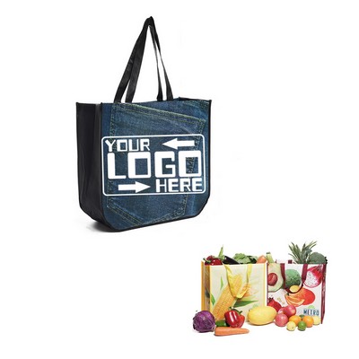 Large Laminated Non-Woven Grocery Bags W/ Handles