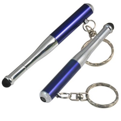 Baseball Bat Stylus LED Keychain