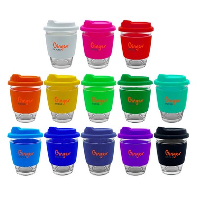 Carlo Glass Coffee Cup - Silicone Band