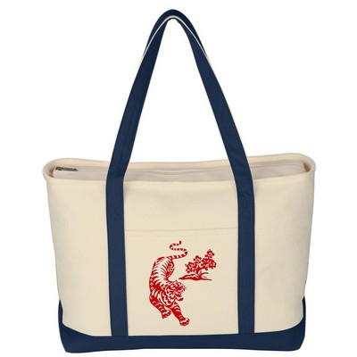 Large Heavy Cotton Canvas Boat Tote Bag