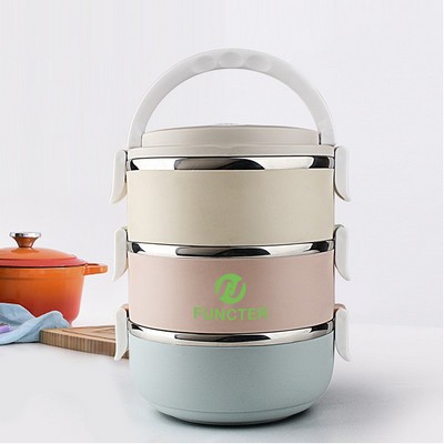 2100ml 304 Stainless Steel Thermal Lunch Box Multi-layer Sealing Combination Basket Picnic Lunch Box