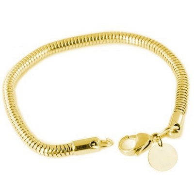 Snake Chain Bracelet w/Round Charm