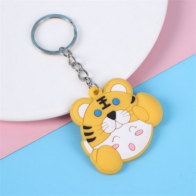 Custom 3D Raised Shaped Soft Touch PVC Keychain - Two Sides Printing