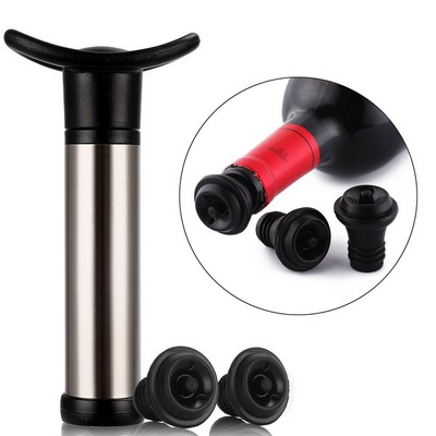 Wine Pump Preserver Saver Kit with 2 Bottle Stoppers