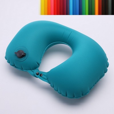 PVC U Shaped Quickly Inflatable Neck Pillow with Custom Logo