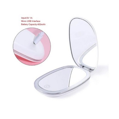 LED Lighted Foldable Compact Travel Makeup Mirror