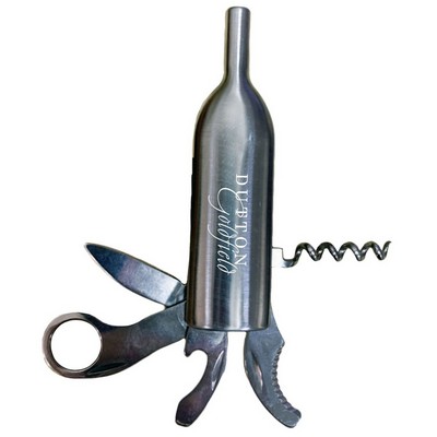 Wine Bottle Shaped Multi-Tool Bottle Opener