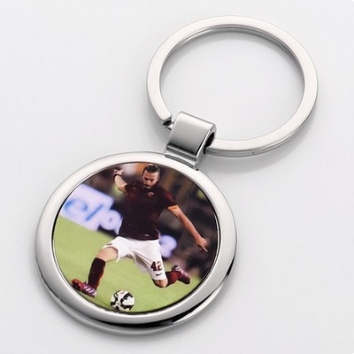 Round Circle Photo Frame Keychain