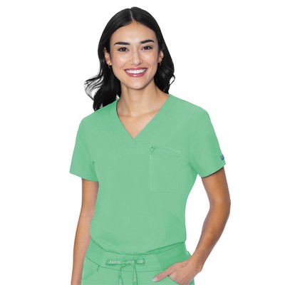 Med Couture Peaches Women's One Pocket Scrub Top