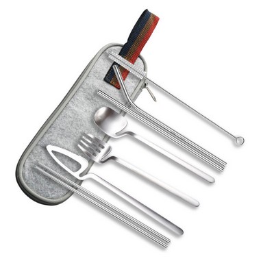 Silver Stainless Steel Cup Hanging Cutlery Set