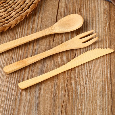 Reusable Bamboo Utensil Set - Fork, Knife and Spoon