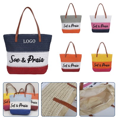 Colorful Beach Straw Bag