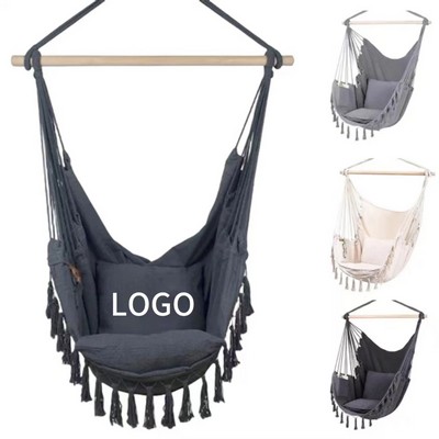 Large Macrame Hammock Chair Hanging Rope Swing Max