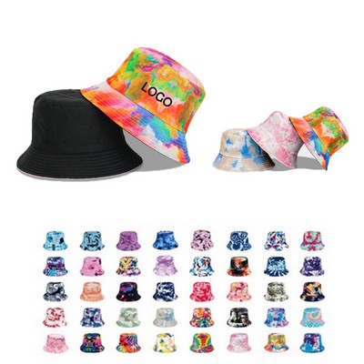 Double Sided Printed Tie-Dye Fisherman's Hat Bucket Hat