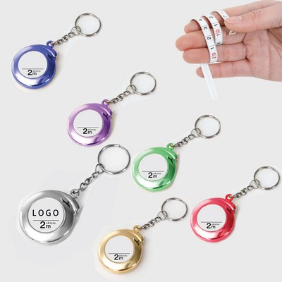 2M Stainless Steel Measure Durable Tape Measure Keychains