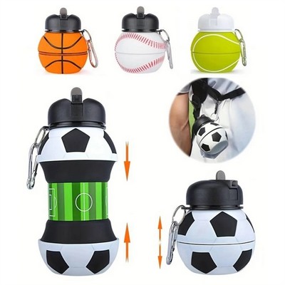 Collapsible Silicone Sport Ball Cute Water Bottle 20oz