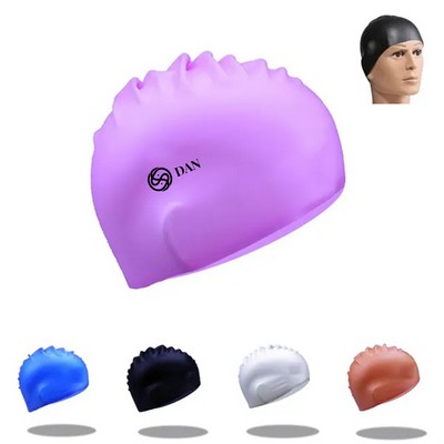 Waterproof ear protection swimming cap for adult