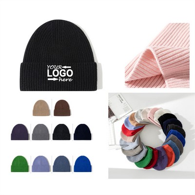 Wool Beanie For Men & Women Knitted Winter Hat