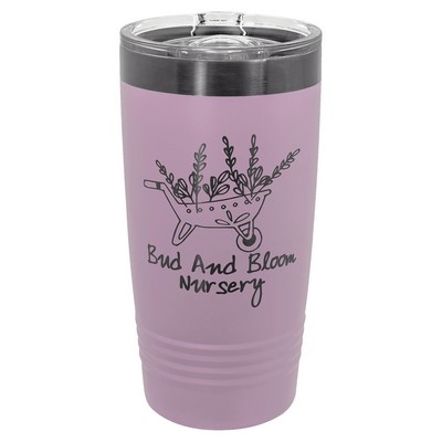 Polar Camel 20 oz. Moody Lilac/Ghost ION-Plated Black Ringneck Tumbler with Slider Lid