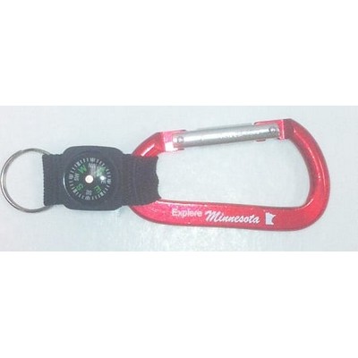 Red Carabiner w/Compass Strap