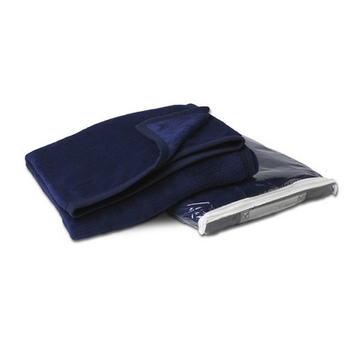 Navy Blue Coral Fleece Throw Blanket