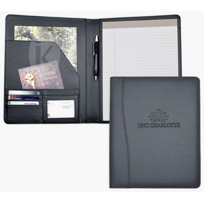 Letter Size Writing Pad Folder/Padfolio, Black Soft Simulated Leather.