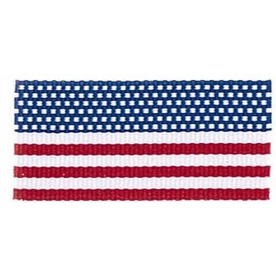 Snap Clip "v" Neck Ribbon 7/8"x32" - Flag Motif