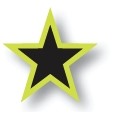 Windshield 5" Star Decals (Fluorescent Green & Black)