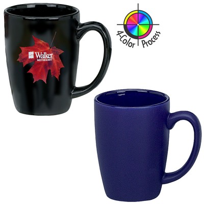 14 Oz. Satin Cobalt Blue Tall Bistro Challenger Mug (4 Color Process)