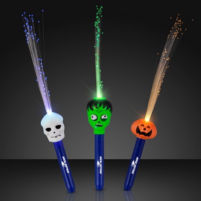 Flashing Fiber Optic Halloween Wands - Domestic Imprint