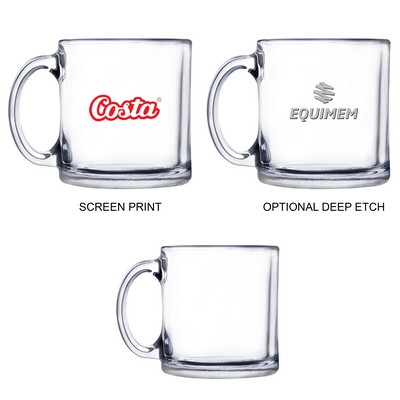 13 Oz. Warm Beverage Glass Mug (Screen Printed)