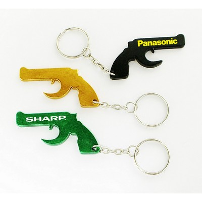 Gun Aluminum Bottle Opener w/Keychain