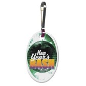 Custom shape oval - zippy clip & tag w/ tab 1/16" white