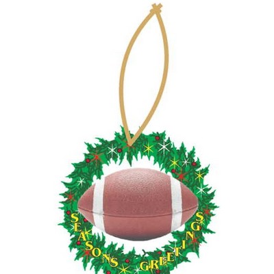 Football Promotional Wreath Ornament w/ Black Back (6 Square Inch)