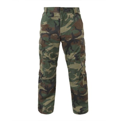 Woodland Camouflage Vintage Paratrooper Military Fatigue Pants (XS to XL)