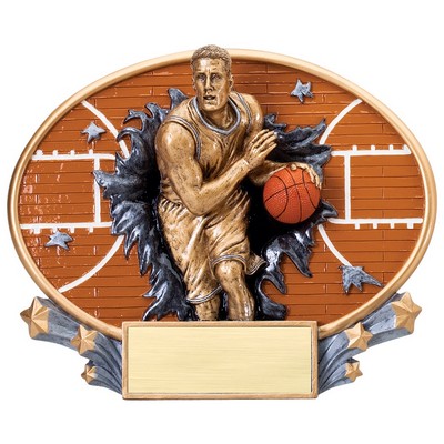 Basketball, Male Xplosion Oval Resin - 7-1/4" x 6" Tall