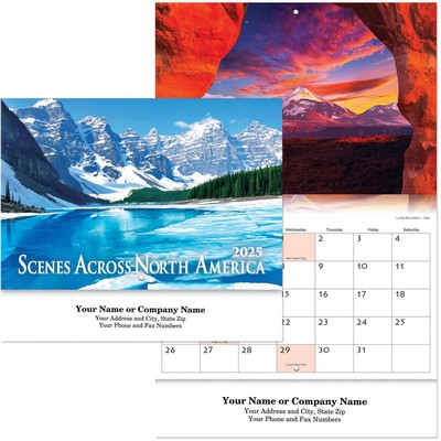 Scenes Across America Stapled Wall Calendar