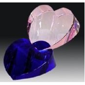 Crystal Series Crystal Pink Heart w/Blue Base Award