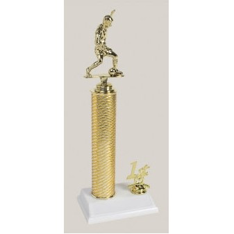 14" Metal Column Trophy w/Trim Figure