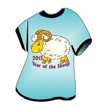 2015 Year of the Sheep T-Shirt Lapel Pin