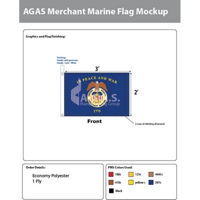 Merchant Marine Flags 2x3 foot