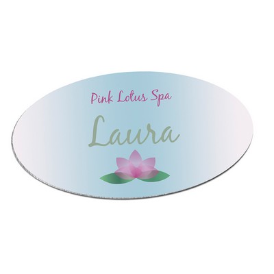 Name Badge - Full Color/Full Bleed - Aluminum - .025" x 1-1/2" x 3" Oval - Gloss