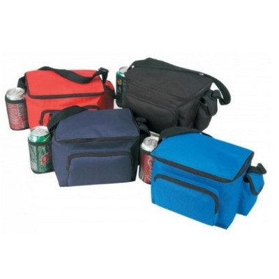 6 Pack Cooler w/Can Holder & Phone Pouch (9"x6-1/2"x6")