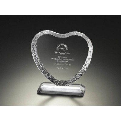 5" Iceberg Heart Award-Clear